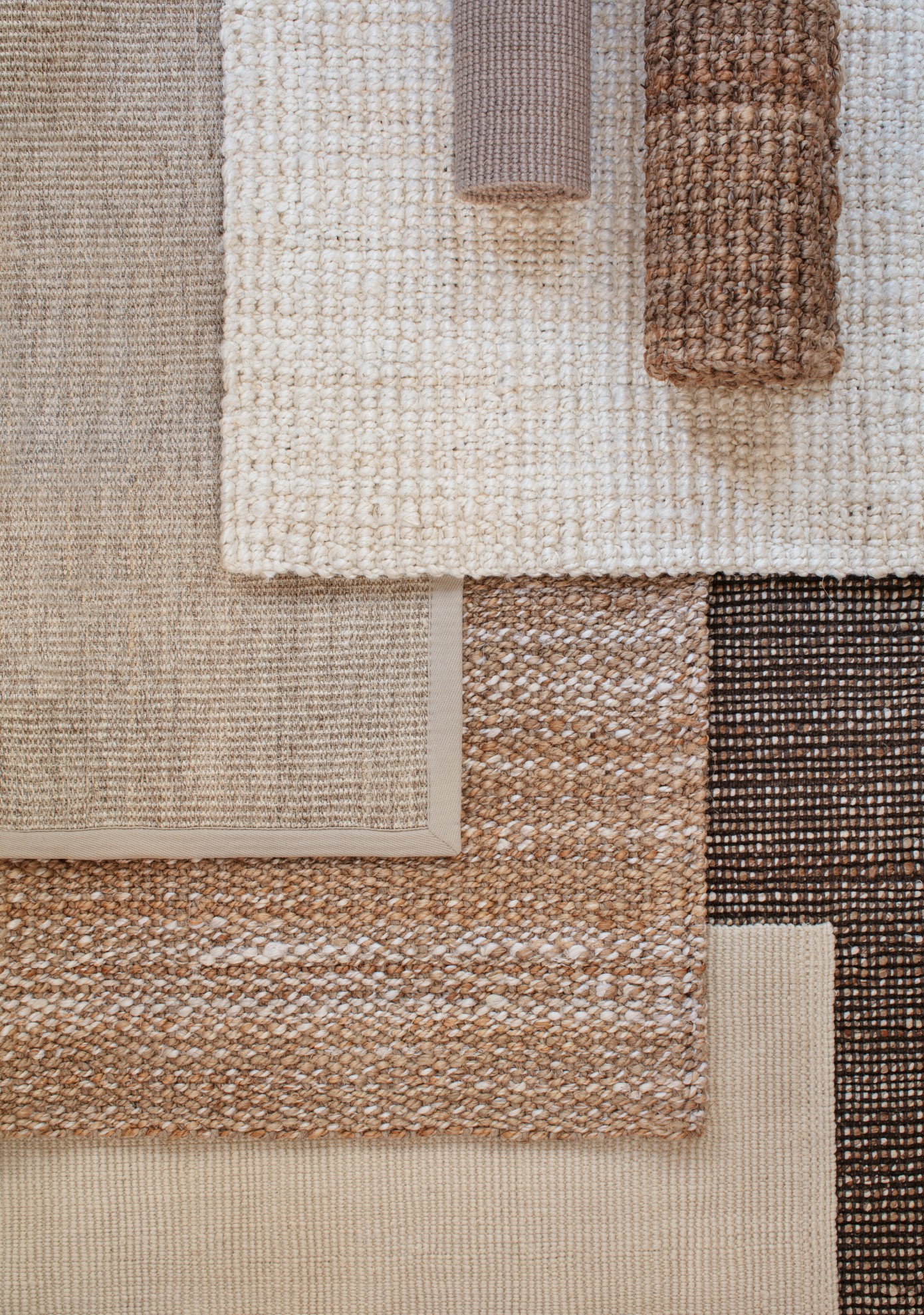 Collage of doormats in jute and sisal, from Dixie