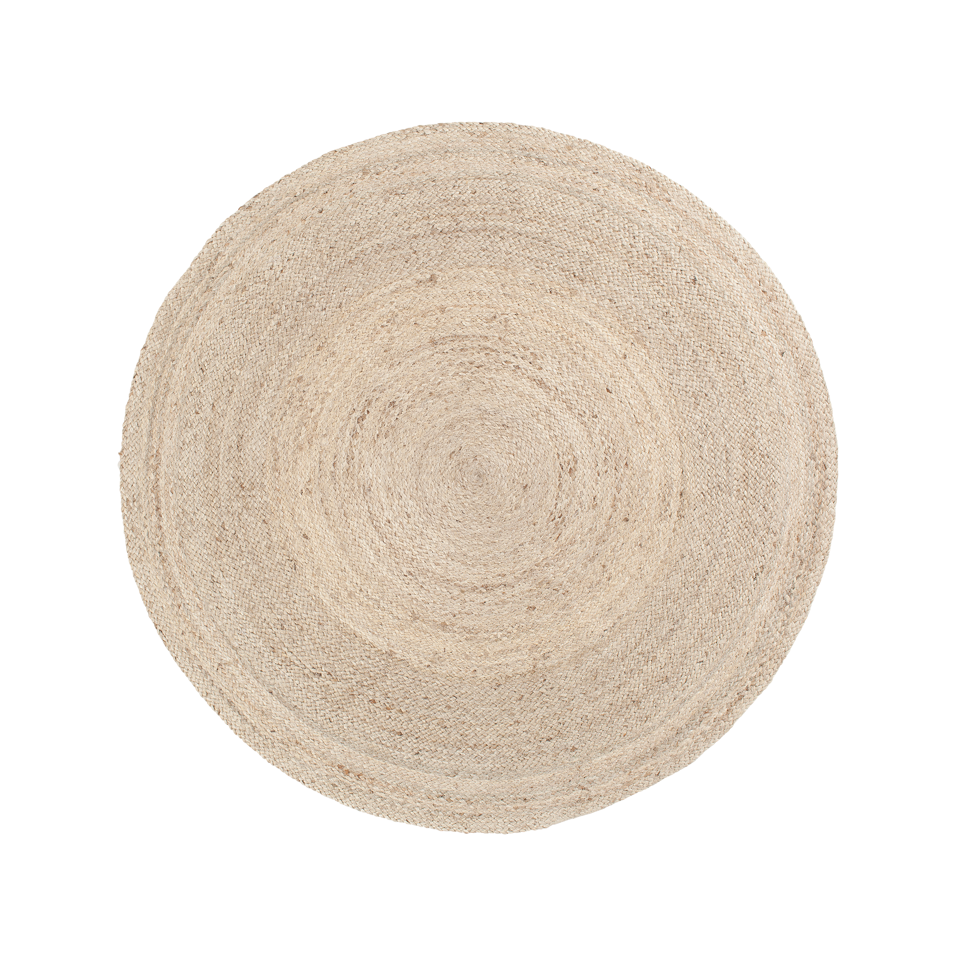 Round rug Elin, natural grey. Made of jute