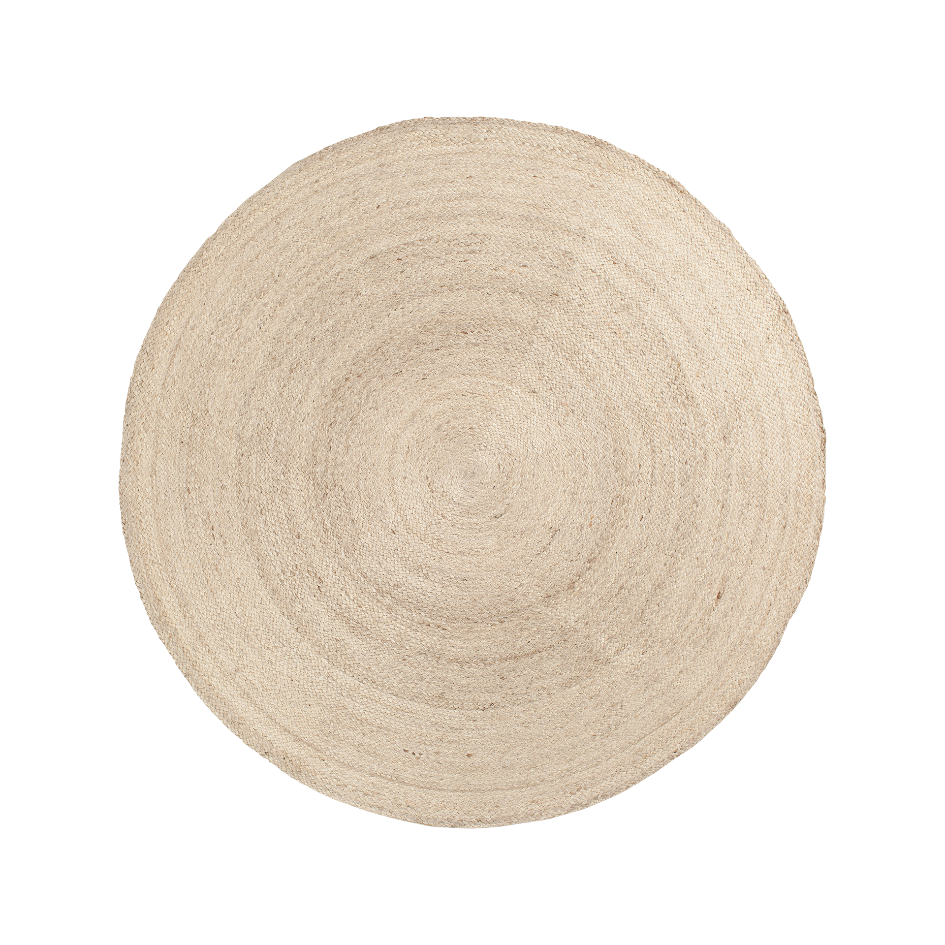 Round rug Elin, natural grey. Made of jute