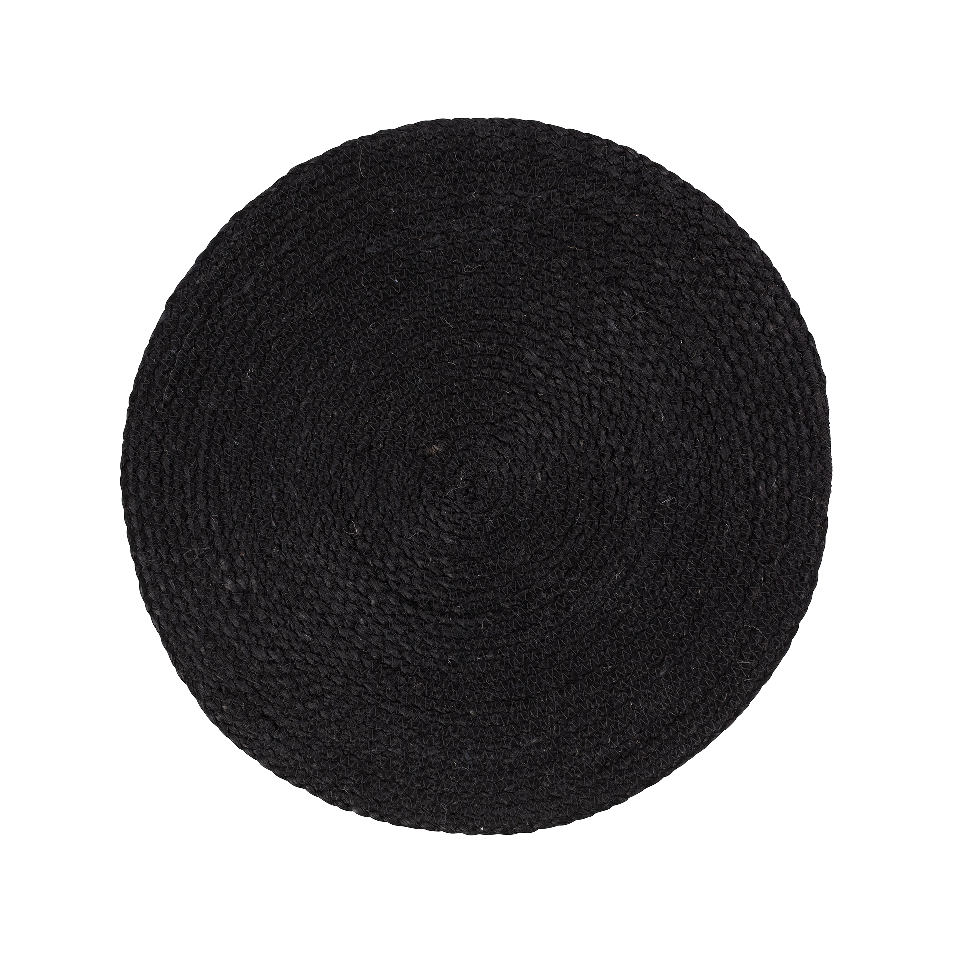 Black round placemat Elin made of jute