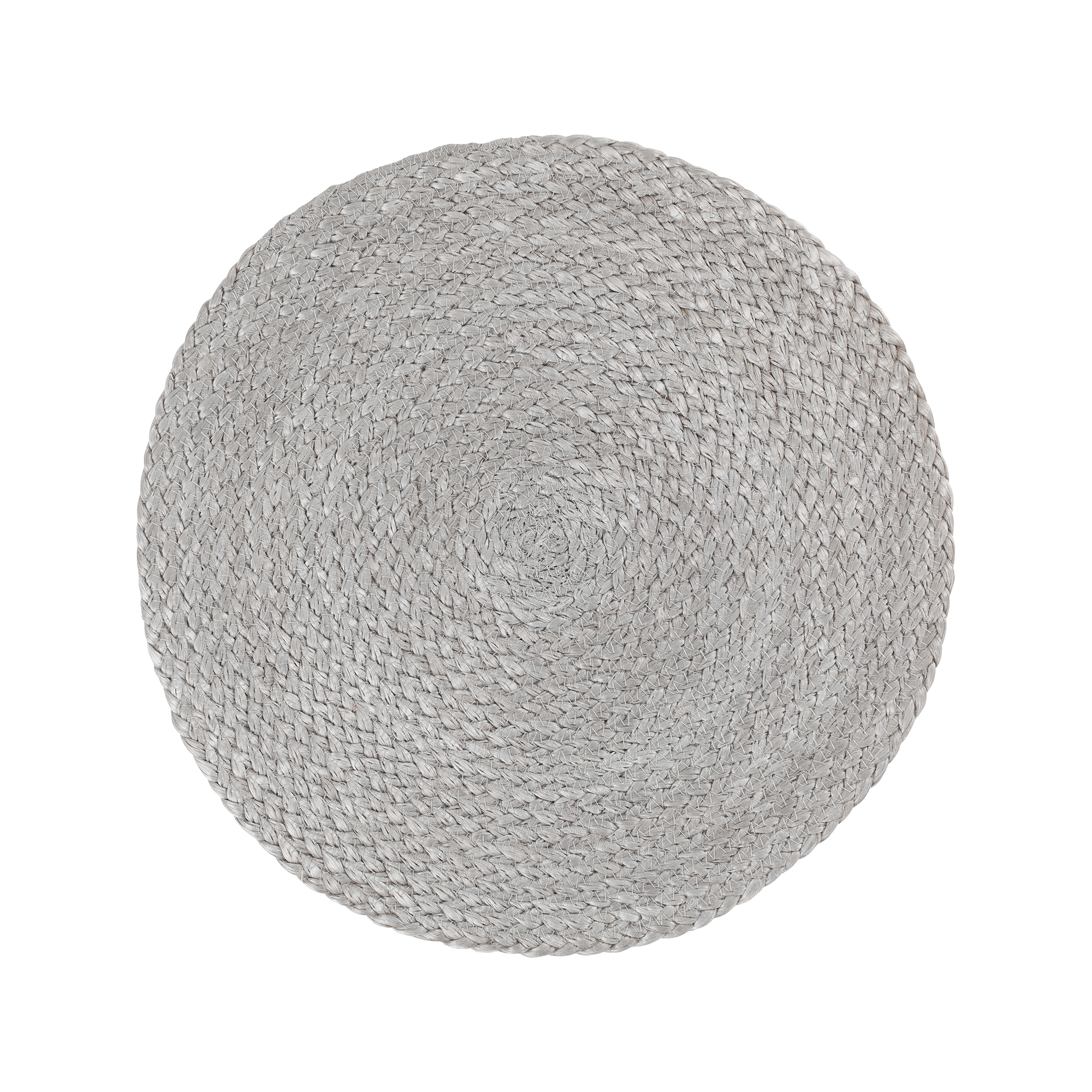 Silver grey round placemat Elin made of jute