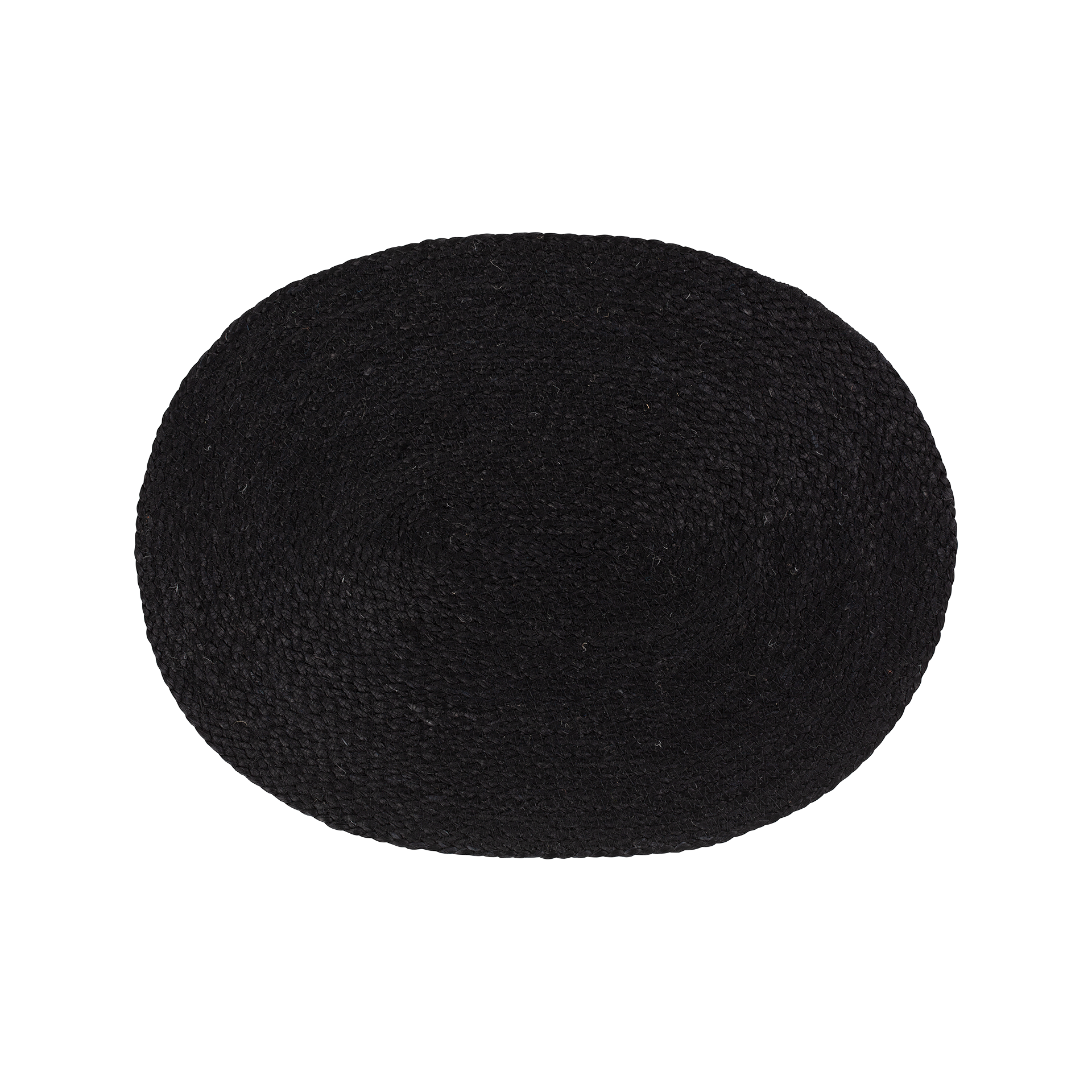 Black oval placemat Elin made of jute